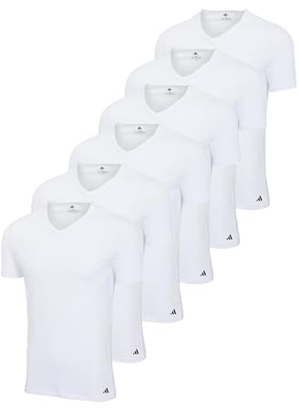 Adidas V-Neck T-Shirt Herren V-Ausschnitt Baumwolle 6er Pack