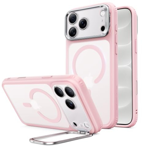 ESR für iPhone 17 Pro Hülle, Kamerasteuerung, kompatibel mit MagSafe, Militärnorm Schutzhülle, integrierter Versteck Ständer Handy Case, Kratzfeste Rückseite, Classic Serie, Matt Hellrosa