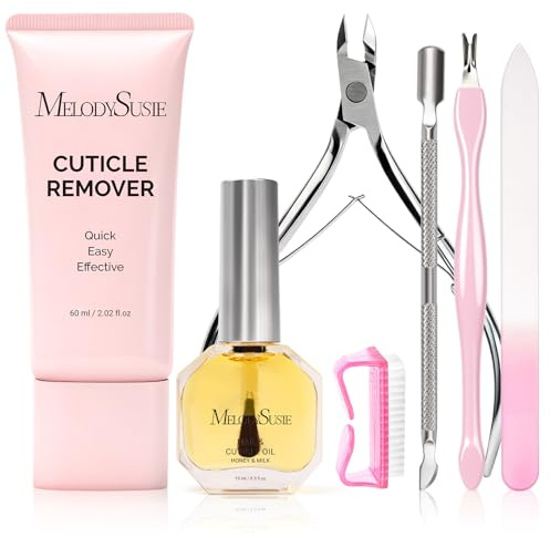 MelodySusie Cuticle Remover Kit,60g Cuticle Remover Cream 15ML Cuticle Oil
