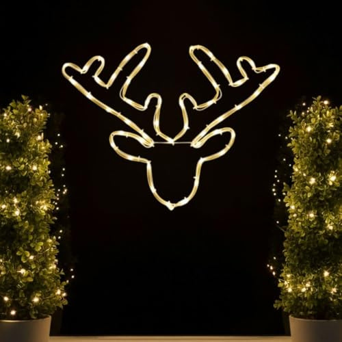 LED Fensterdeko Weihnachten mit Timer und Batterie hängend Fensterbilder beleuchtet mit Saugnapf Weihnachtsdeko innen Deko Fenster Silhouette Beleuchtetes Fensterbild Leuchtend Weihnachtsbeleuchtung