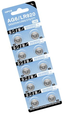 Laikoutd 10 Pièces SR920SW Montre Piles AG6 Pile Bouton 1.55 V SR69 SR921 Alcaline Remplacement pour Bouton Horloge