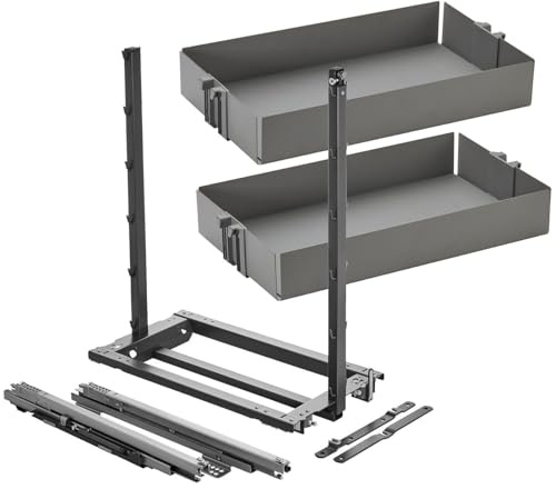 DISPENSA junior III Apothekerauszug anthrazit für Korpusbreite 300 mm | inkl. Tablare mit Einlegematte