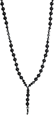Halskette Perlen kette für Herren Männer Schwarz Rosenkranz Onyx Handmade Geschenke