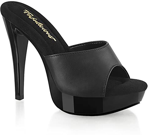 Fabulicious Damen COCKTAIL-501L Offene Sandalen, Schwarz Leather/Blk, 44 EU