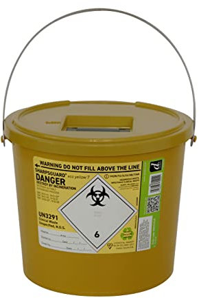 Daniels Sharpguard Sharps Bin 7 Litre - Yellow - 2X Multipack