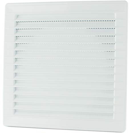 MKK Rejilla de ventilación rectangular, diámetro de 100, 120, 125 y 150 mm, plástico, diámetro de 120 mm, color blanco