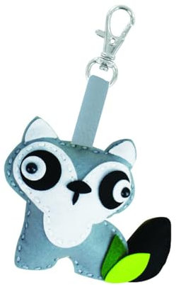 MegaCrea DIY Satz Schlüsselanhänger Filz Do it Yourself Waschbär