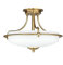 Licht-Erlebnisse Große Deckenleuchte ASPERO in Messing Creme 3-flmg Premium Jugendstil Design Lampe Wohnzimmer Esszimmer