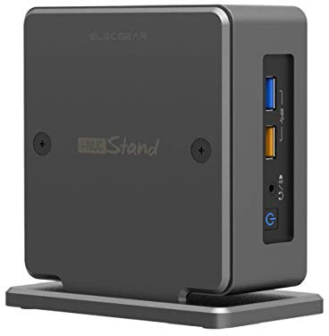 ElecGear Vertical Stand for Intel NUC Mini PC, iNUC-H Aluminum Cooling Holder Case VESA Mount Space-Saving Desktop Organizer, compatible with Thick Edition of Intel NUC 10, 8, 7 and 6 Barebone Kit