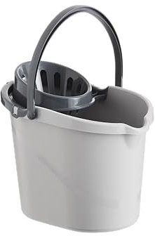 MAYA Cubo con Escurridor Atomic. Cubo de Fregar Escurrefácil con Asa. Capacidad de 14 litros. Color Gris.
