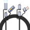 Bextoo Multi USB C Charging Cable 5 in 1-240W Fast Charging Cable USB C to USB C, USB A to Type C, USB C to Lighnting Nylon Universal Charging Cable with Flashlight and Lighter Function - 1.2M