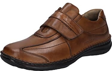 Josef Seibel Herren Kletthalbschuhe ALEC,Weite K (Extra weit),Wechselfußbett,Klettverschluss,Klettschuhe,Strassenschuhe,Braun (Cognac),43 EU