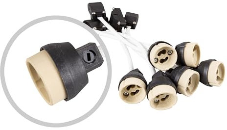 Mextronic Halogen-lampensockel GU10 VDE Fassung inkl Anschlusskasten VDE Hochvolt Keramik 190-230V (6 Stk.)