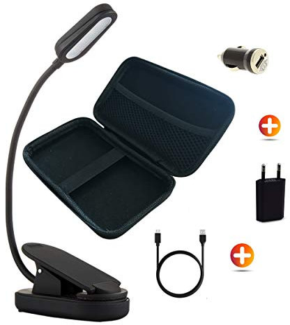 L-skills, Lampe de Lecture LED Rechargeable - Liseuse Sans Fil pour Livre, Bureau, Chevet - Veilleuse Enfant avec Marque-Page Intégré - Lumière Douce et Ajustable pour Lecture