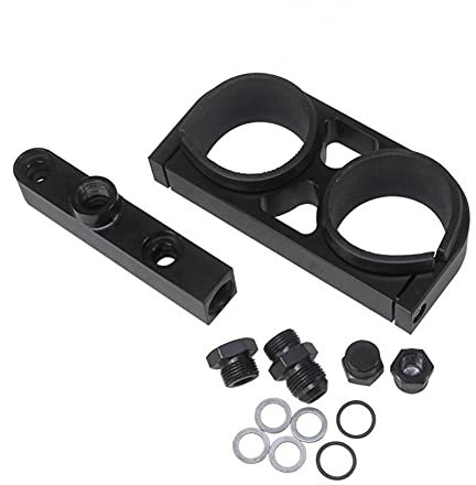 Auto Kraftstoffpumpe Halterung Aluminium Halter für Kraftstoffpumpe Benzinpumpe Doppelte Kraftstoffpumpenhalterung Auto Kraftstoff Fixierhalterung Kraftstoffpumpenhalterung Kraftstofffilter Klemme