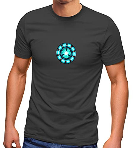 MoonWorks® Arc Reactor Iron Comic Film Blockbuster Parody Fun Men's T-Shirt Funny, Arc Reactor Anthracite, M