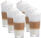 Vitrea 6er Set Latte Macchiato/Kaffee-Gläser - 370ml, 6 Glas Trinkhalme 23 cm, 1 Bürste (6 Siestre Neutral 370ml)