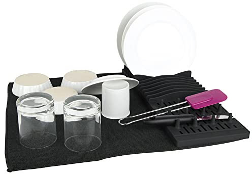 NAWA Home & Work Escurreplatos Bandeja Alfombrilla en Silicona | El práctico Drying Rack secador de Platos para su Cocina. Medidas 59,5x45 H.4 CM en una Sola Pieza