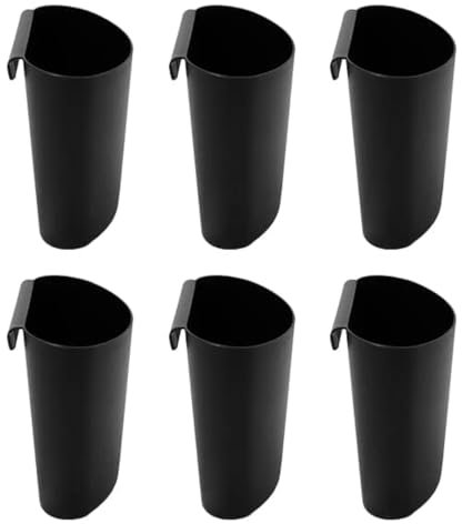 JAKAGO Lot de 6 petits porte-gobelets à suspendre pour chariot de rangement et porte-couverts, accessoires de chariot de rangement amovibles multifonctionnels (noir)