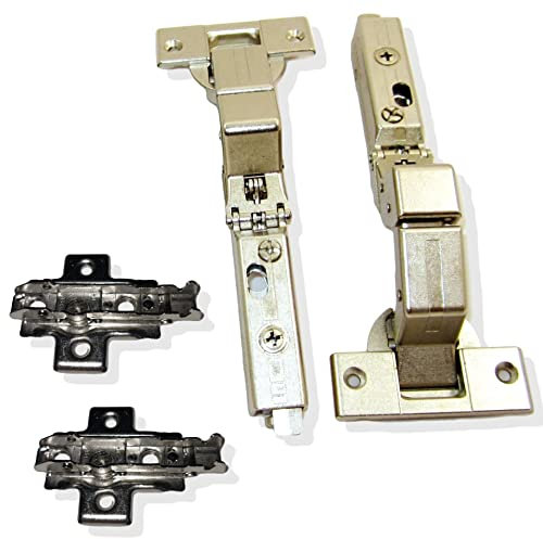 Grass Tiomos - Bisagra para muebles (2 bisagras para muebles y 2 placas de montaje, 2 unidades, profundidad de maceta, solo 9 mm)