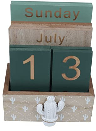 Milisten Holz Guter Vintage Block Kalender Schreibtisch Kalender Flip für DIY Planer Tisch Büro Dekoration