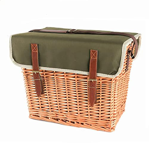 Weiden-Picknickkorb für 4 Personen, Picknick-Set, Weidenkorb-Service-Geschenkset mit Bambus-Wein-Snack-Tisch und Isoliertasche und Picknickdecke für Camping-Partys im Freien, Gril