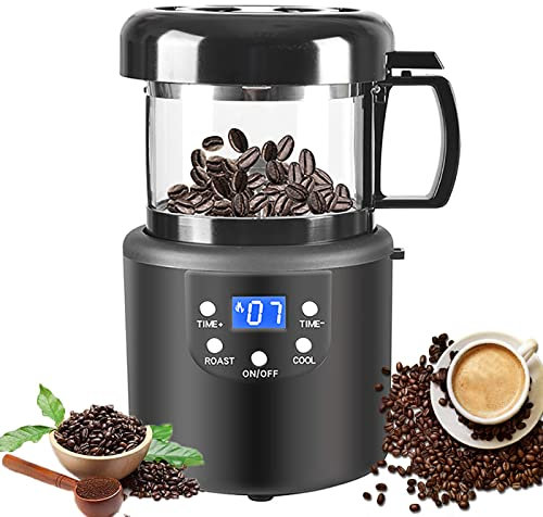 1400 W Kaffeeröstermaschine,2-in-1-Maschine zum Backen und Kühlen,80 g Elektrische Rauchfreie Kaffeeröster, automatische kleine Heißluft-Kaffeeröster,Zeitgesteuertes Rösten und LED-Anzeigefeld