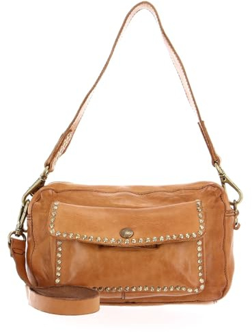 Campomaggi Leder Umhängetasche Bowling Bag Cammello hellbraun