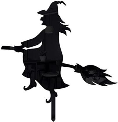 PRETYZOOM Gartenstecker Acryl Gartendeko Rost Stecker Gartenschild Hexen Garten Pfahl Gartenfigur Dekostecker für Halloween Garten Rasen Hof Terrasse Gruselige Dekoration Schwarz