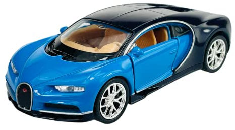 Dromader Welly Bugatti Chiron Coupe Blau 2016 1/34-1/39 Neu Modell Auto Die Cast