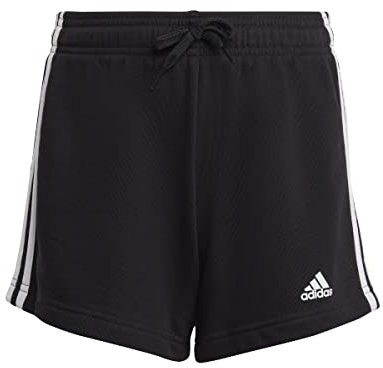 adidas Mädchen Essentials 3-Stripes Shorts, Black/White, 11-12 Years