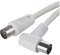 EMOS Cable coaxial de antena de 2,5 m, cable coaxial para TV digital, receptor, SAT, doble blindaje, recto macho coaxial a hembra en ángulo (90° grados)