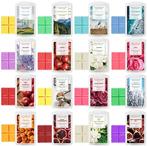 Duftwachs Schmelzwachs, Sojawachs Duftwachswürfel, 16 Düfte x 70,9g, Darunter Blumige, Fruchtige Und Frische Mischungen, für Raumdüfte, Weihnachtendeko, Duftlampen Scented, SPA