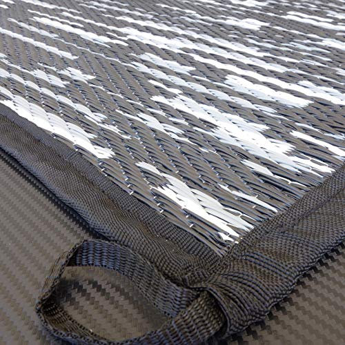 odooro Outdoor Teppich WAVETEX Platin 2,0m x 1,5m schwarz-grau *** VIELE GRÖSSEN + Farben * 450 g/m² Camping Zeltteppich Vorzelt Garten Spieldecke Wohnwagen Camper