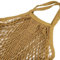 Reusable String Shopping Grocery Bag Shopper Tote Mesh Net Woven Cotton Market Bags (Coffee)