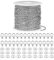 5m Ketten,2.4mm Edelstahl Kabel Kette Silber Halsketten,Basteln Gliederkette,Silber DIY Chain mit 30 Karabinerverschluss und 60 Sprung Ringe,Verdrehte Ketten Panzerketten für DIY Schmuckherstellung