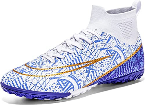 WOWEI Fußballschuhe Herren Fußballschuhe Professionelle High Top Spike Cleats Junge Kinder Fussballschuhe Outdoor Sport Trainingsschuhe Sportschuhe (27 SD, 37EU)