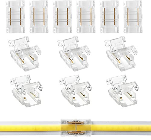 Aroidful 12 Stück Mini COB-LED 2 Pin 8 mm Stecker ohne Löten für die Verbindung von Streifen und Band, für LED COB 2 Pin 8 mm