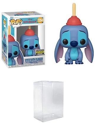 Funko Pop! Disney: Lilo & Stitch - Stitch with Plunger Entertainment Earth Exclusivo incluido con un protector de ático de Byron