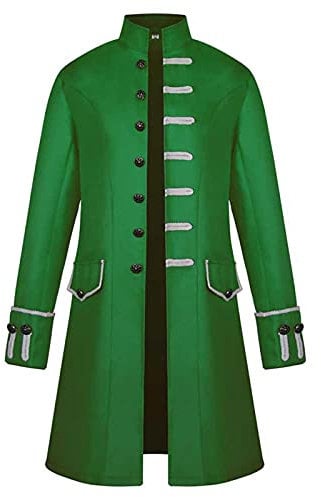 Halloween Herren Mantel for Herren Smoking Print Gehrock Party Oberbekleidung Outdoor Frack Jacke Party Kostüm-Outfits Fasching Halloween Kostüm Frack Mantel Uniform Für Männe Oberteile（2-Green，4XL）