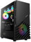 GAMDIAS PC Gaming Gehäuse, ATX Mid Tower Computer Case, Vorinstallierte 2 ARGB-Lüfter, Unterstützt vertikale Grafikkarten, Gehärtetes Glas-Seitenteil