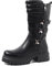 QUEEN HELENA Stivaletti Biker Stivali con Zip Laterale Donna X29-72 (Nero, Sistema Taglie Calzature EU, Adulto, Donna, Numero, Media, 39)