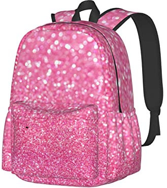 FJAUOQ Zaini verdi per ragazze e ragazzi, borse scolastiche ad alta capacità per scuola materna librerie zaino per la scuola, Glitter rosa scintillante., Taglia unica