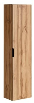 Vente-unique - Badhochschrank hängend - Streifenoptik - Holzfarben hell - 140 cm - ZEVARA