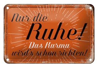 Femer Blechschild Spruch 18x12cm nur die Ruhe das Karma Schild