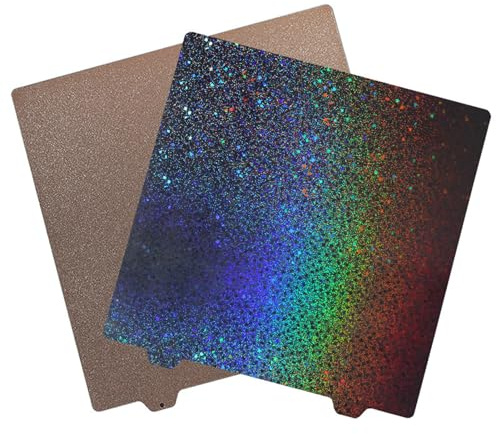 PEI-PEY-Blatt, 120 X 120 Mm, 3D-Drucker-Bauplatte für VORON 0,2/0,1, Doppelseitig, Glatt, PEY-strukturierte PEI, Wiederverwendbare PEY-Bauplatte (120 mm bunter Magnetaufkleber