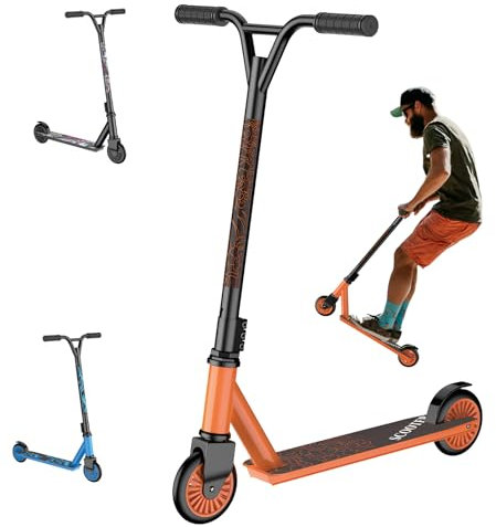 GHBXJX Stuntscooter Roller für 7 Jahre und älter - Kinder & Teens & Erwachsene,| Robuster Kinder Scooter mit 360° | Trick Roller, Tretroller, Starker Stuntroller | perfekt auch als Cityroller,Orange