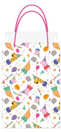 Amscan 9918343 – Peppa Pig Papiertüten für Kindergeburtstage, 8 Stück