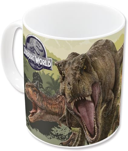 ILS I LOVE SHOPPING Taza de cerámica para niños en caja de regalo (para dinosaurios Jurassic World)