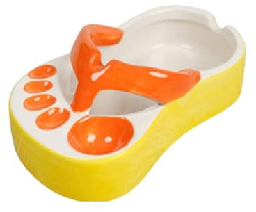 KICHI Niedlicher Slipper-Pommes-Frites-Gericht, Aromatischer Tomatensoße-Dip-Gericht, Cartoon-Flip-Flops-Teller, Keramiktablett, Aschenbecher, B, Langlebig, Einfach zu Bedienen